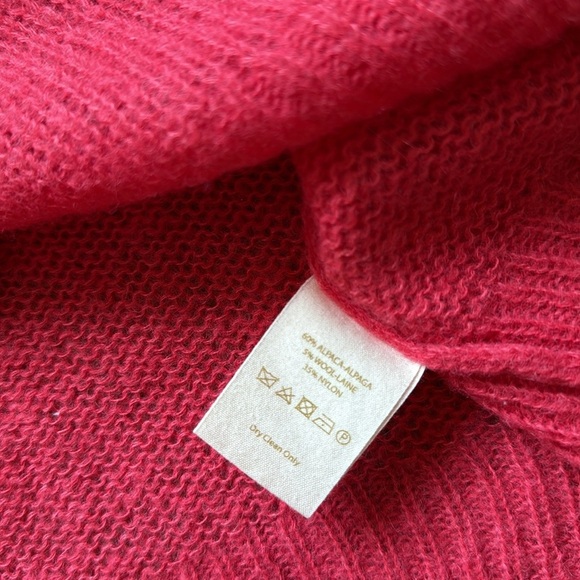 Free People Gossamer V Neck Pink Alpaca Wool Blend Oversized Sweater - Picture 8 of 10